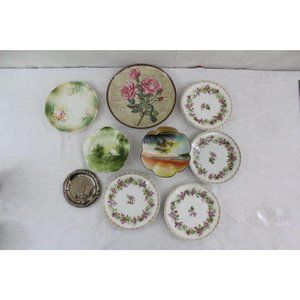 Lot of 10 assorted decorative plates wall decor cr